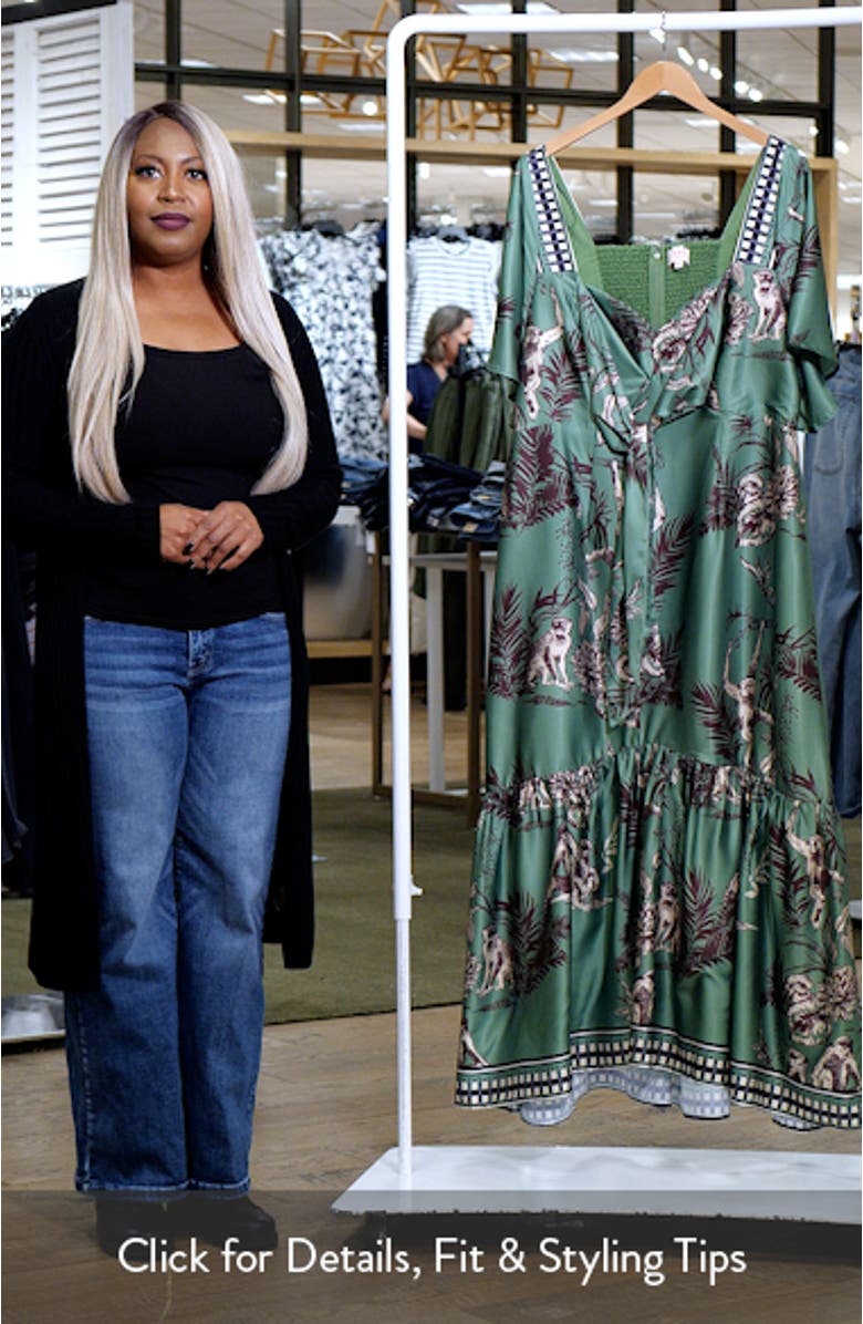 Jadelyn Flutter Sleeve Satin Dress, sales video thumbnail