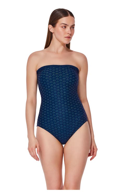 Scaled Up Bandeau Knit One Piece