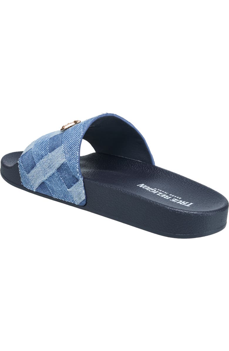 True Religion Spice Pool Slide, Alternate, color, Denim