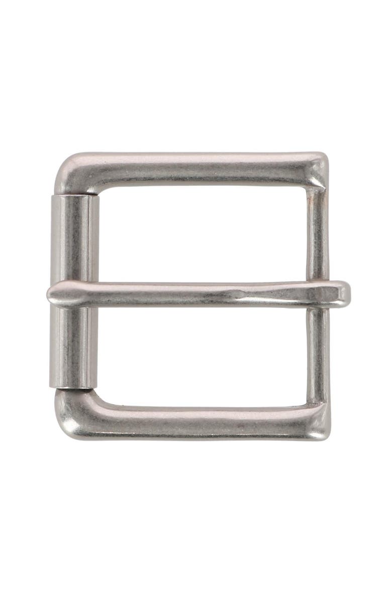 Trafalgar 32mm Italian Solid Brass Roller Buckle Matte Finish, Main, color, Silver