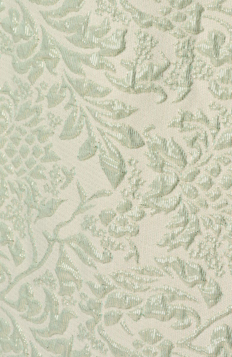 Adrianna Papell Glitter Jacquard Strapless Gown, Alternate, color, Mint Glaze