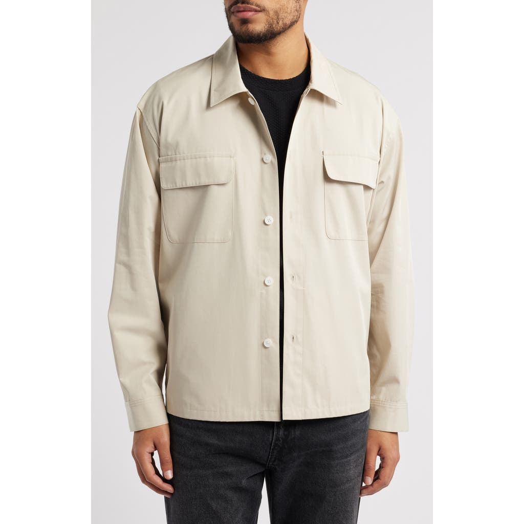 Frame Double Pocket Overshirt In Light Beige