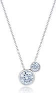 Crislu Cubic Zirconia Two-Stone Pendant Necklace