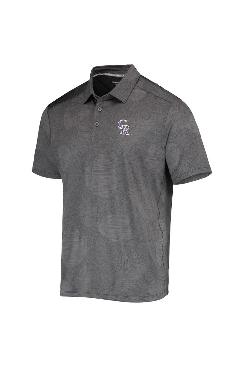Men's Tommy Bahama Charcoal Colorado Rockies Palm Coast Delray Fond IslandZone Allover Polo, Alternate, color, Charcoal