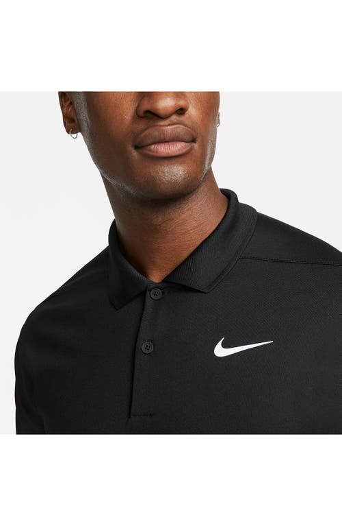 Nike Victory Solid Fine Piqué Jersey Golf Polo In Black