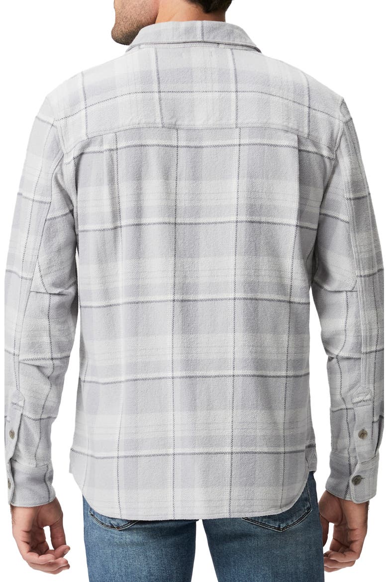 Wilbur Plaid Flannel Button-Up Overshirt, Alternate, color, GREY AURA