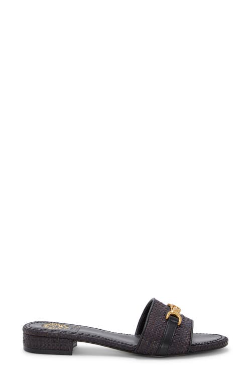 Vince Camuto Maxine Slide Sandal In Black Super Fine Raffia
