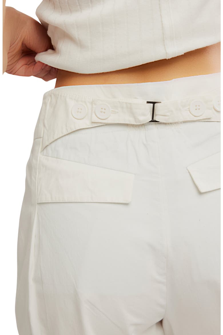 Buckle Belt Cotton WIde Leg Pants, Alternate, color, SNOW WHITE
