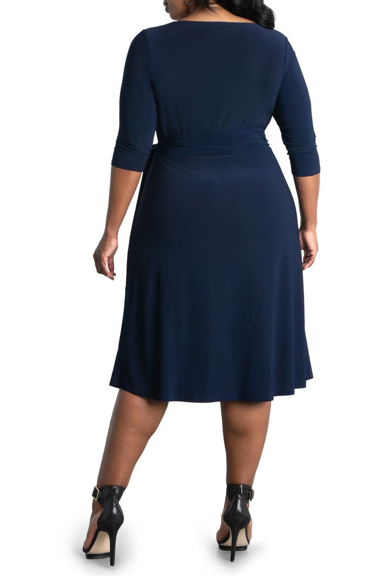 Sweetheart Neck Wrap Dress, Alternate, color, NAVY BLUE