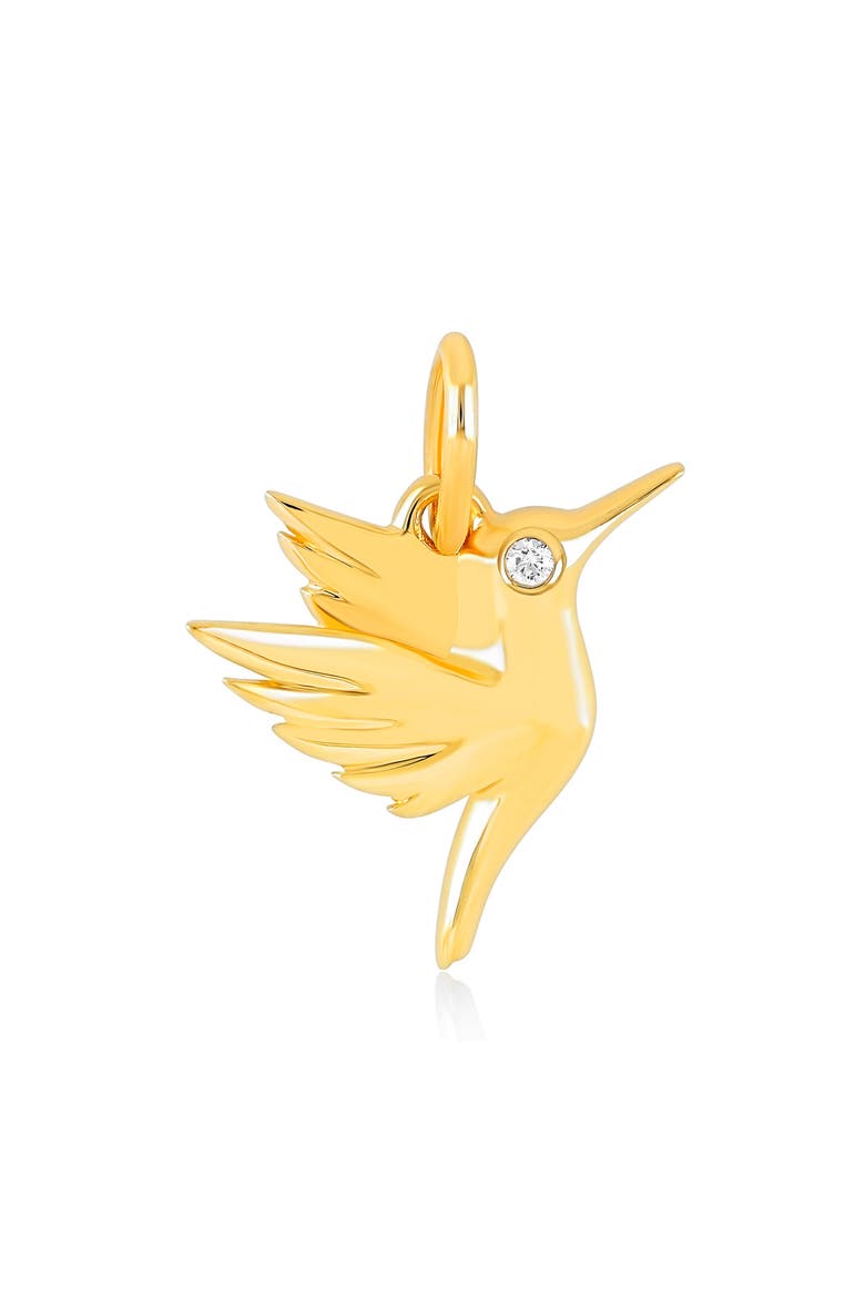 Hummingbird Diamond Pendant Charm, Main, color, YELLOW GOLD