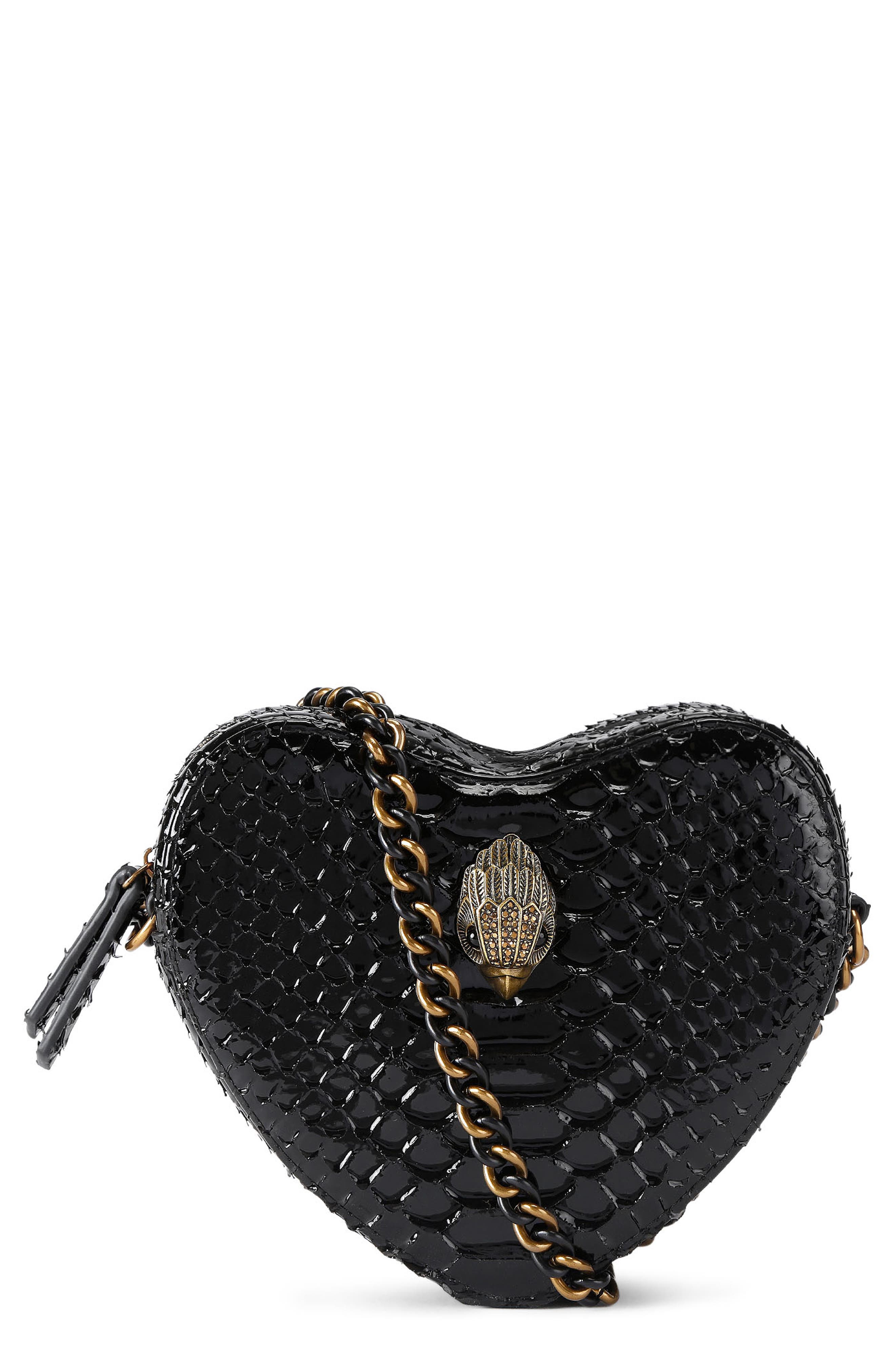 Kurt Geiger London Kensington Heart Crossbody Bag, Main, color, Black