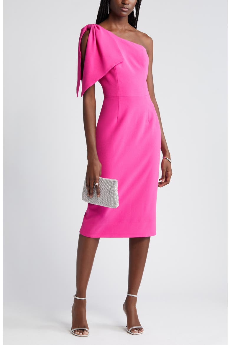 Tiffany One-Shoulder Midi Dress, Main, color, BRIGHT FUCHSIA