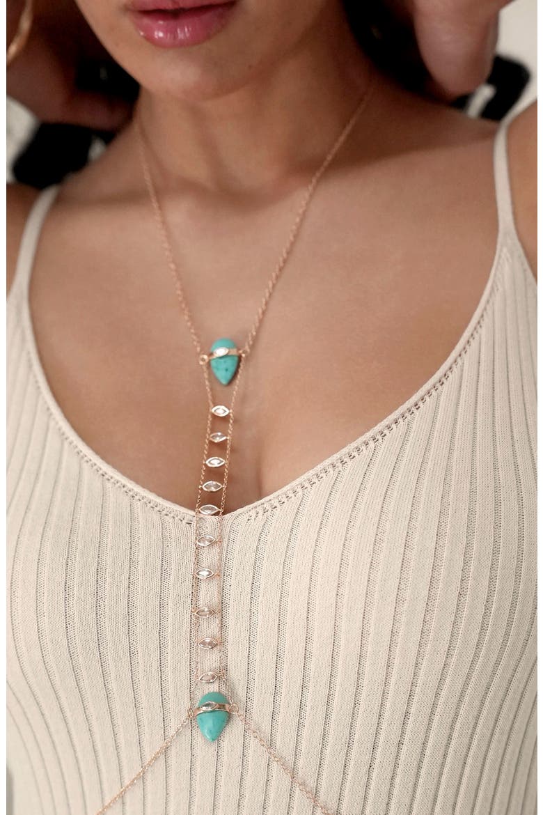 Reconstituted Turquoise Solstice Body Chain, Alternate, color, TURQUOISE