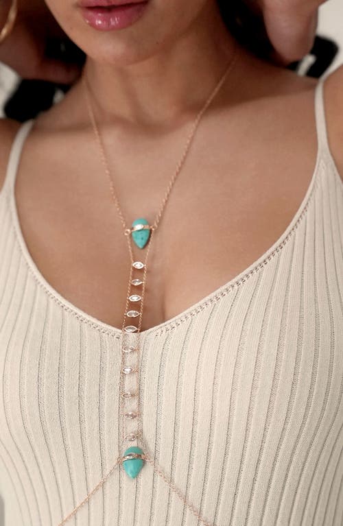 Ettika Reconstituted Turquoise Solstice Body Chain In Gold