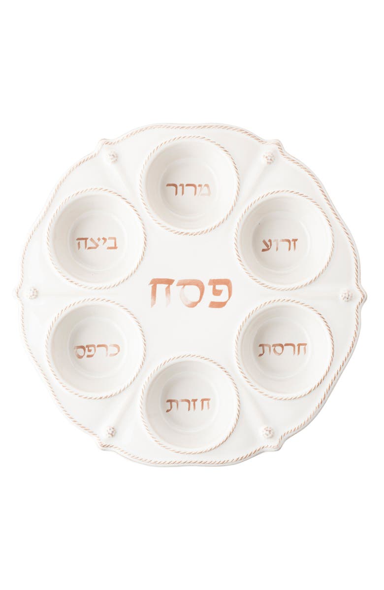 Juliska Berry & Thread Ceramic Seder Plate, Main, color, Whitewash