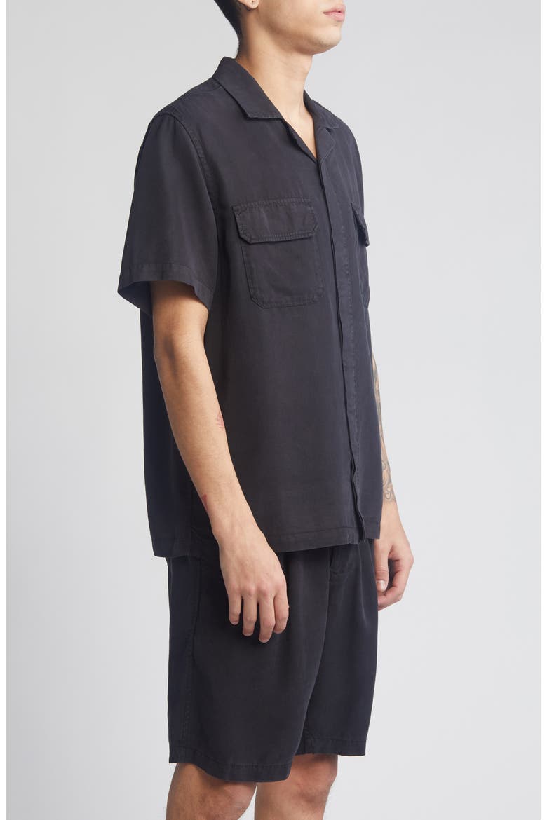 Gibson Short Sleeve Camp Shirt, Alternate, color, BLACK