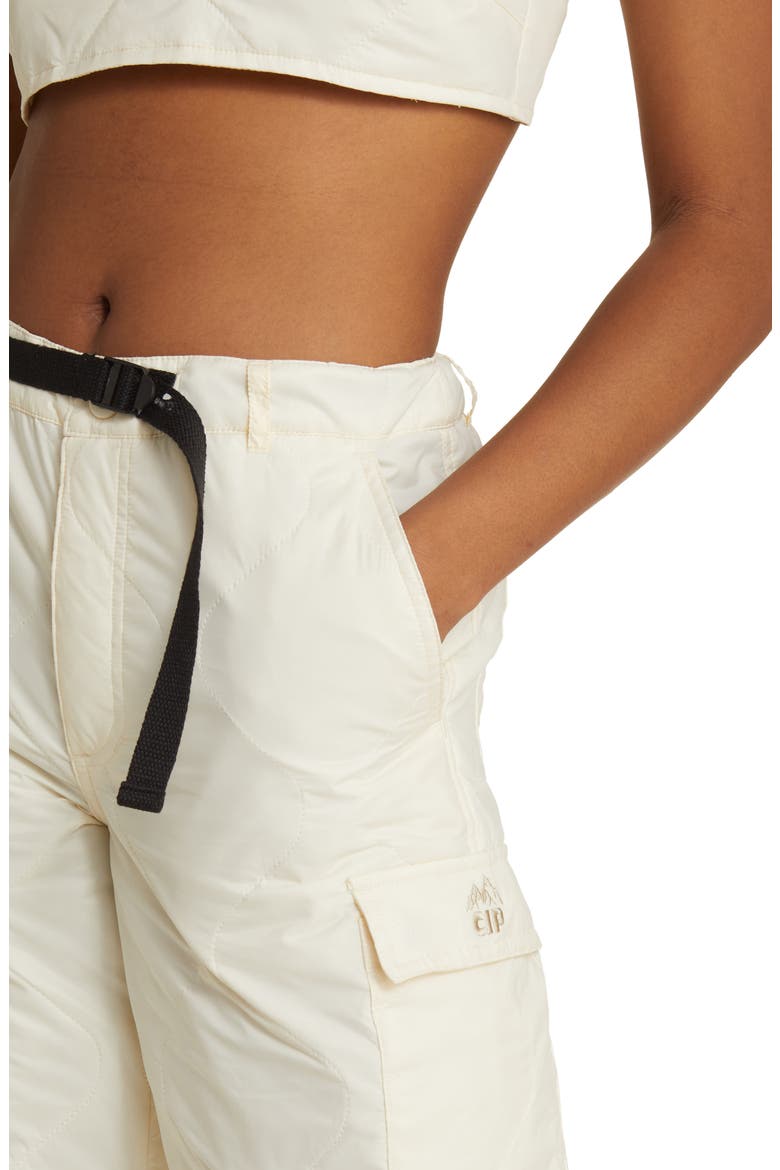 Alpine Slopes Quilted Wide Leg Cargo Pants, Alternate, color, COCONUT MILK