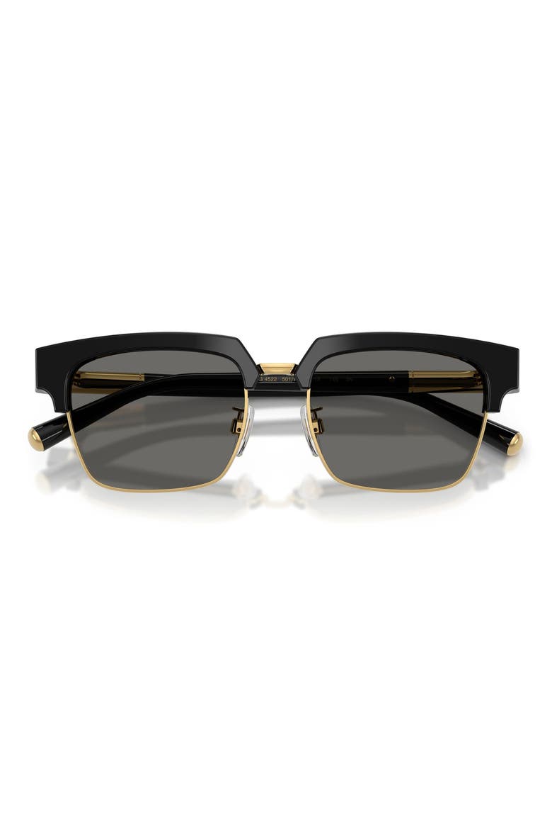 54mm Square Sunglasses, Alternate, color, BLACK / GREY