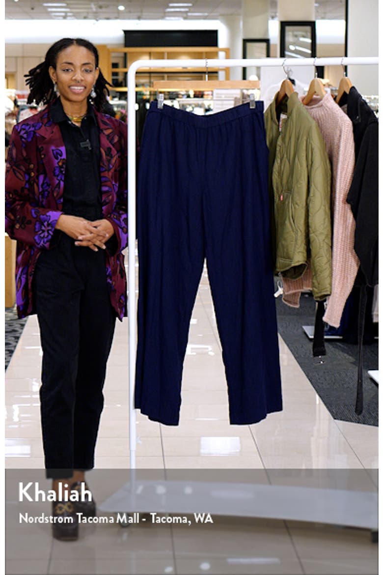 Wide Leg Pull-On Linen Blend Pants video