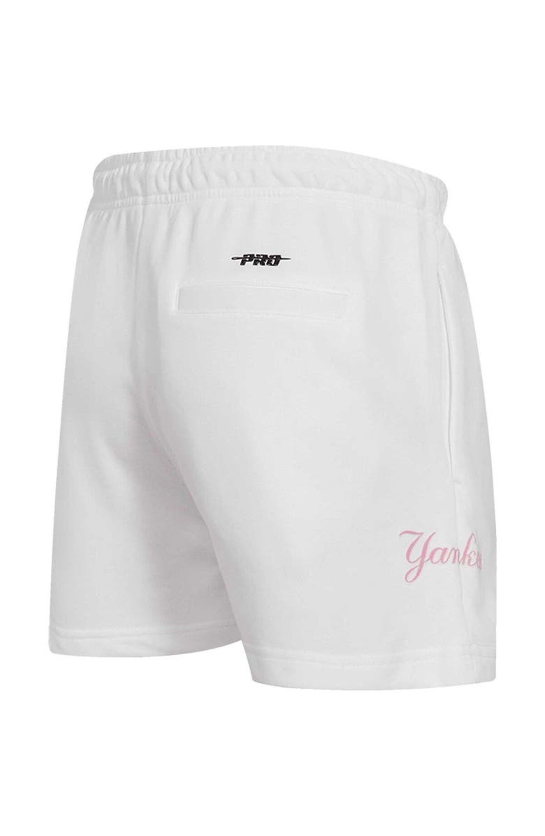 PRO STANDARD Women's Pro Standard  White New York Yankees Washed Neon Shorts, Alternate, color, White