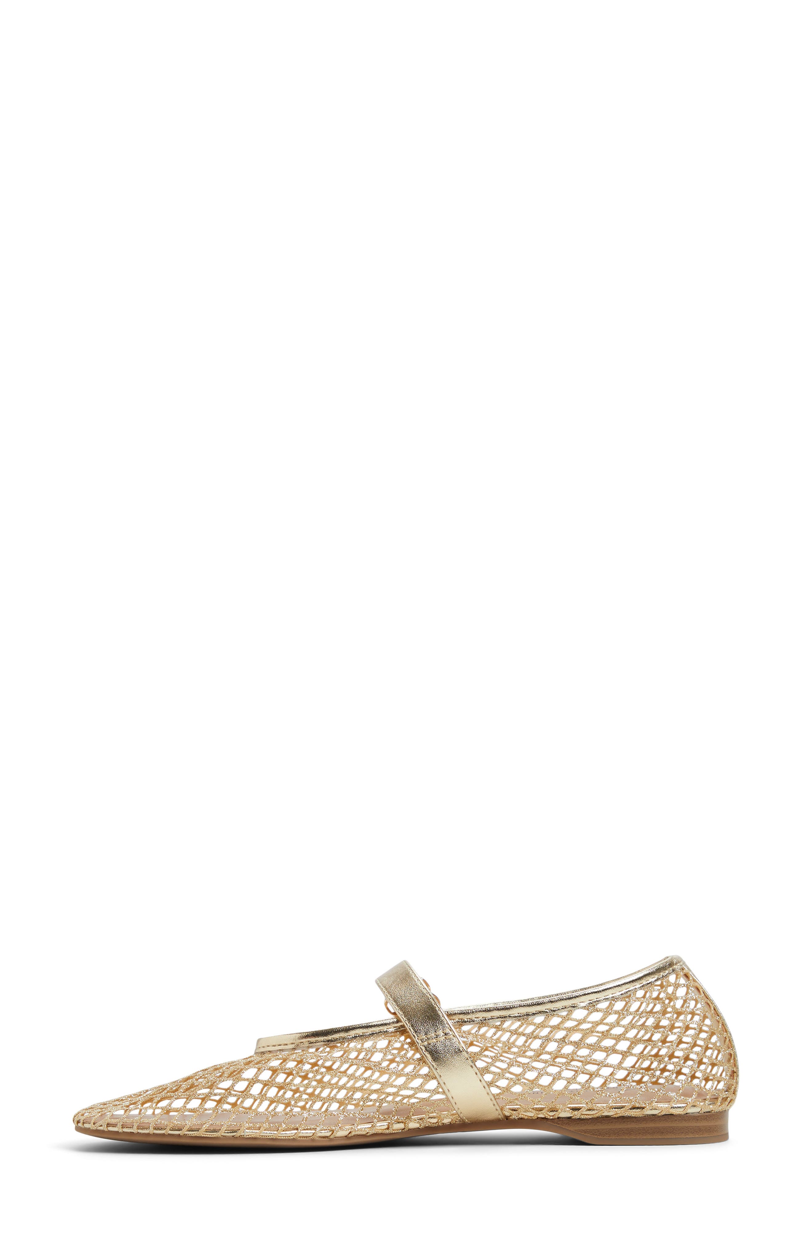 Elyiaa Net Mary Jane Flat, Alternate, color, GOLD