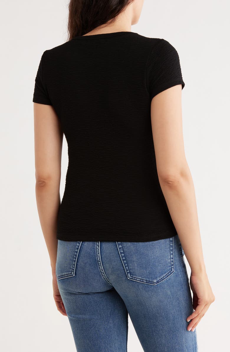 CYRUS Crewneck Cap Sleeve Top, Alternate, color, Black
