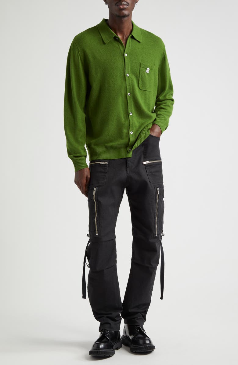 Undercover Lamb Patch Wool & Cashmere Cardigan, Alternate, color, 