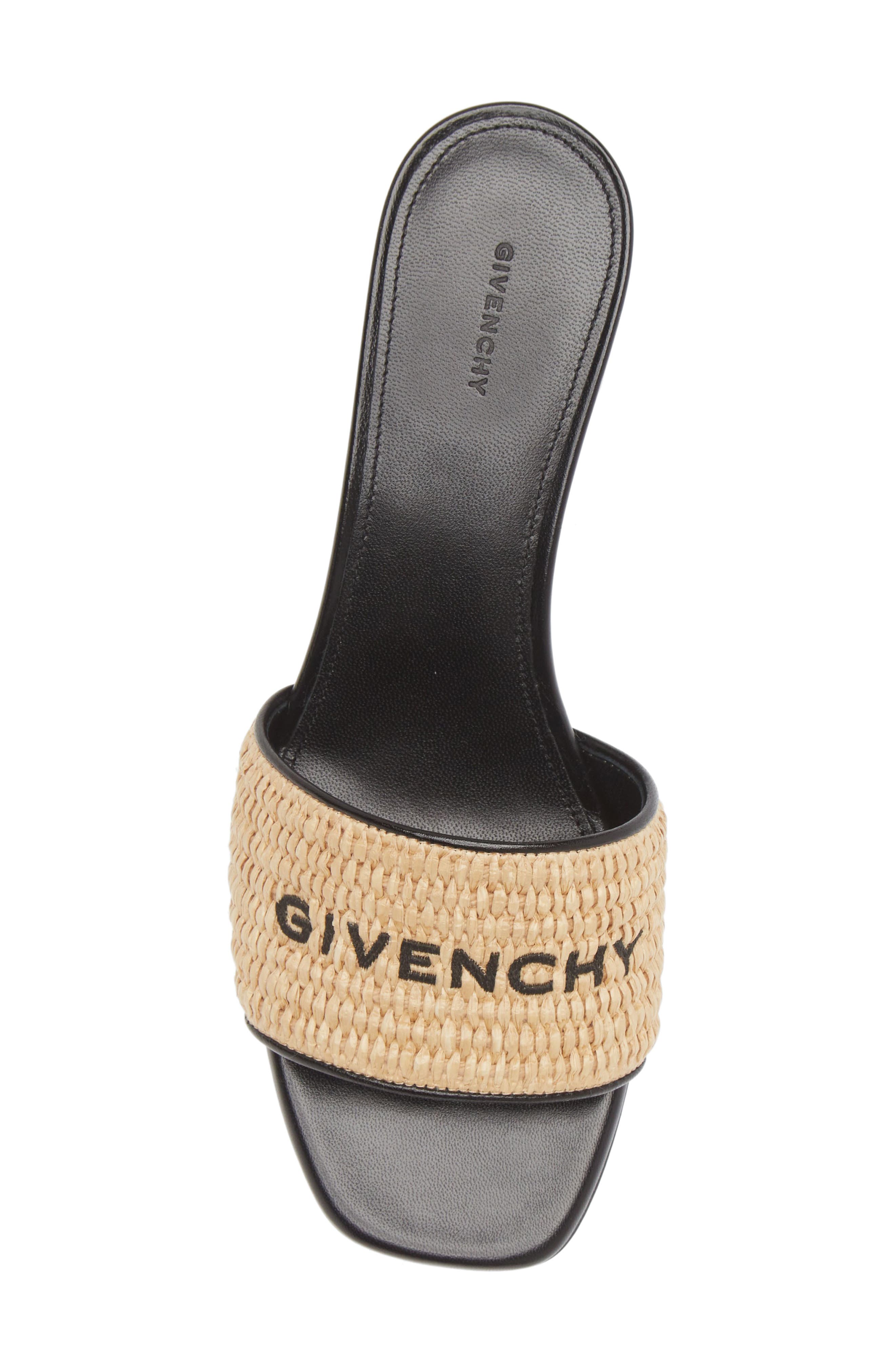 Logo Raffia Slide Sandal, Alternate, color, 255-BEIGE/BLACK