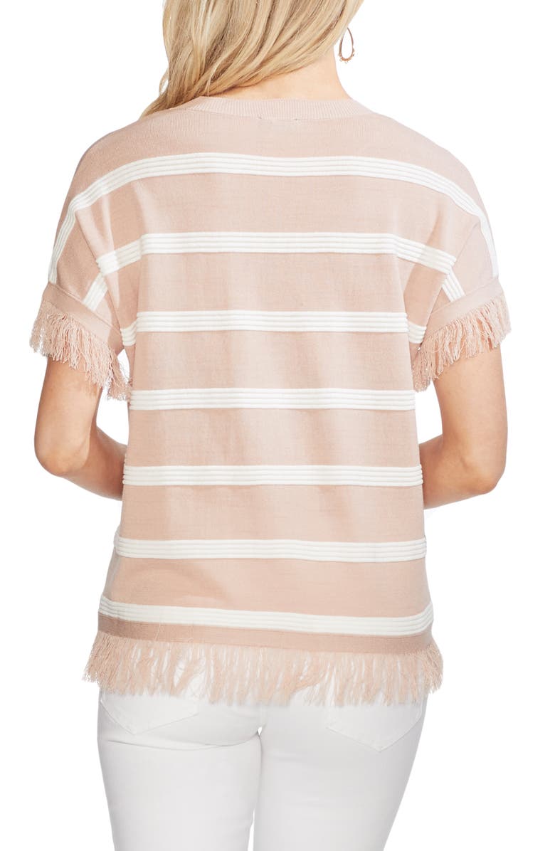 Vince Camuto Textured Stripe Sweater, Alternate, color, 