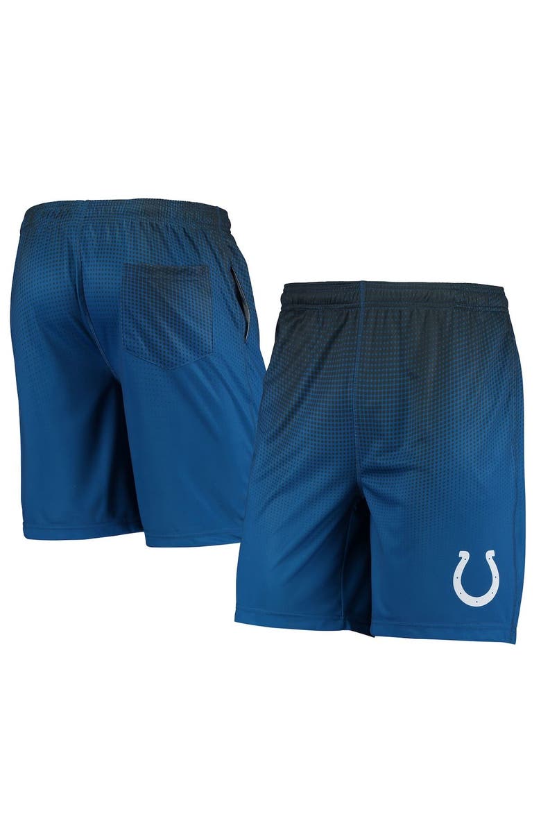 FOCO Men's FOCO Royal/Black Indianapolis Colts Pixel Gradient Training Shorts, Alternate, color,