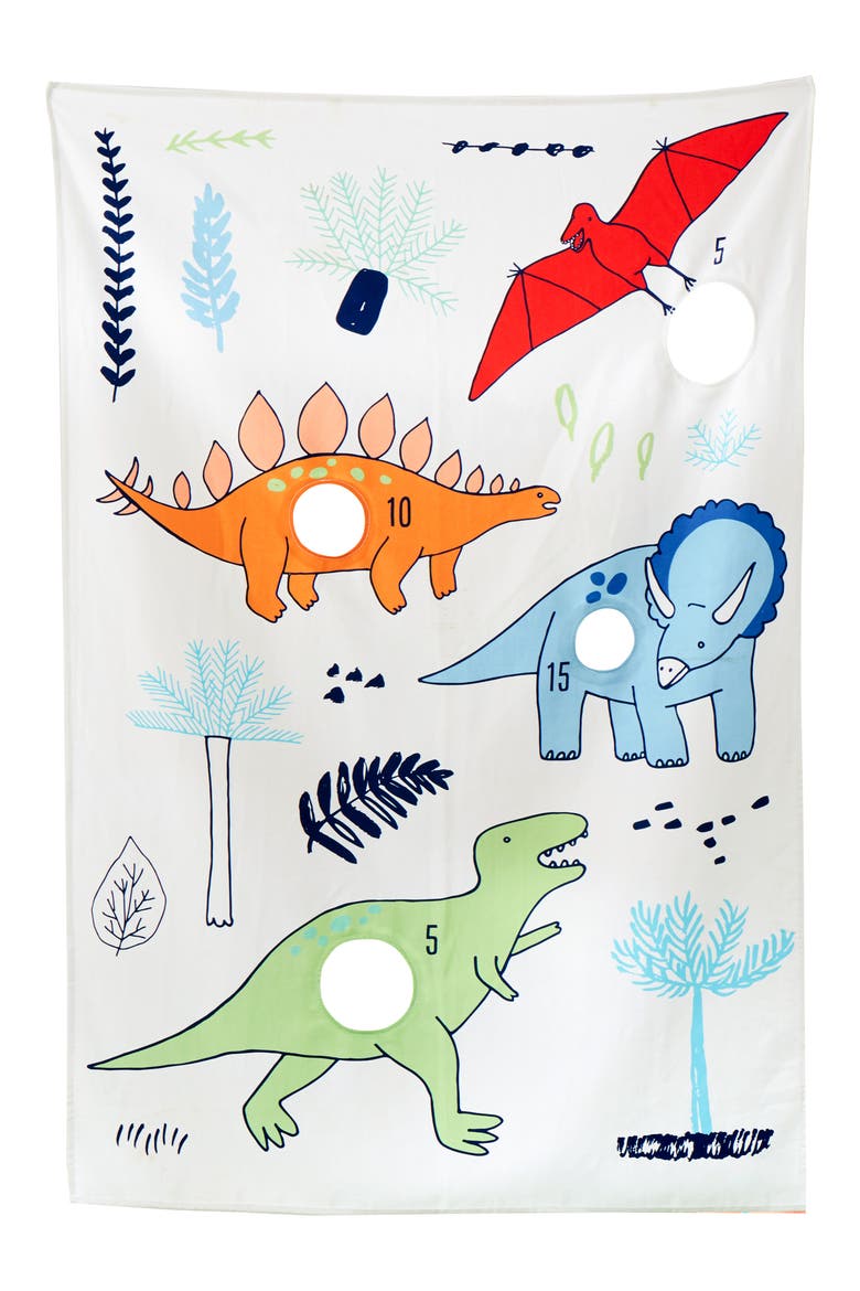 WONDER AND WISE BY ASWEETS Dino Doorway Beanbag Toss Game, Main, color, WHITE
