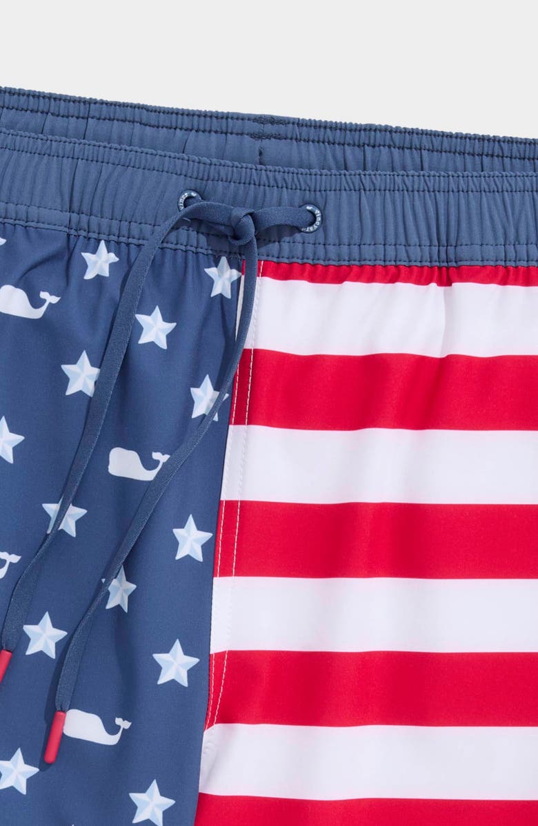 vineyard vines Chappy 7-Inch Swim Trunks, Alternate, color, Flag Moonshine