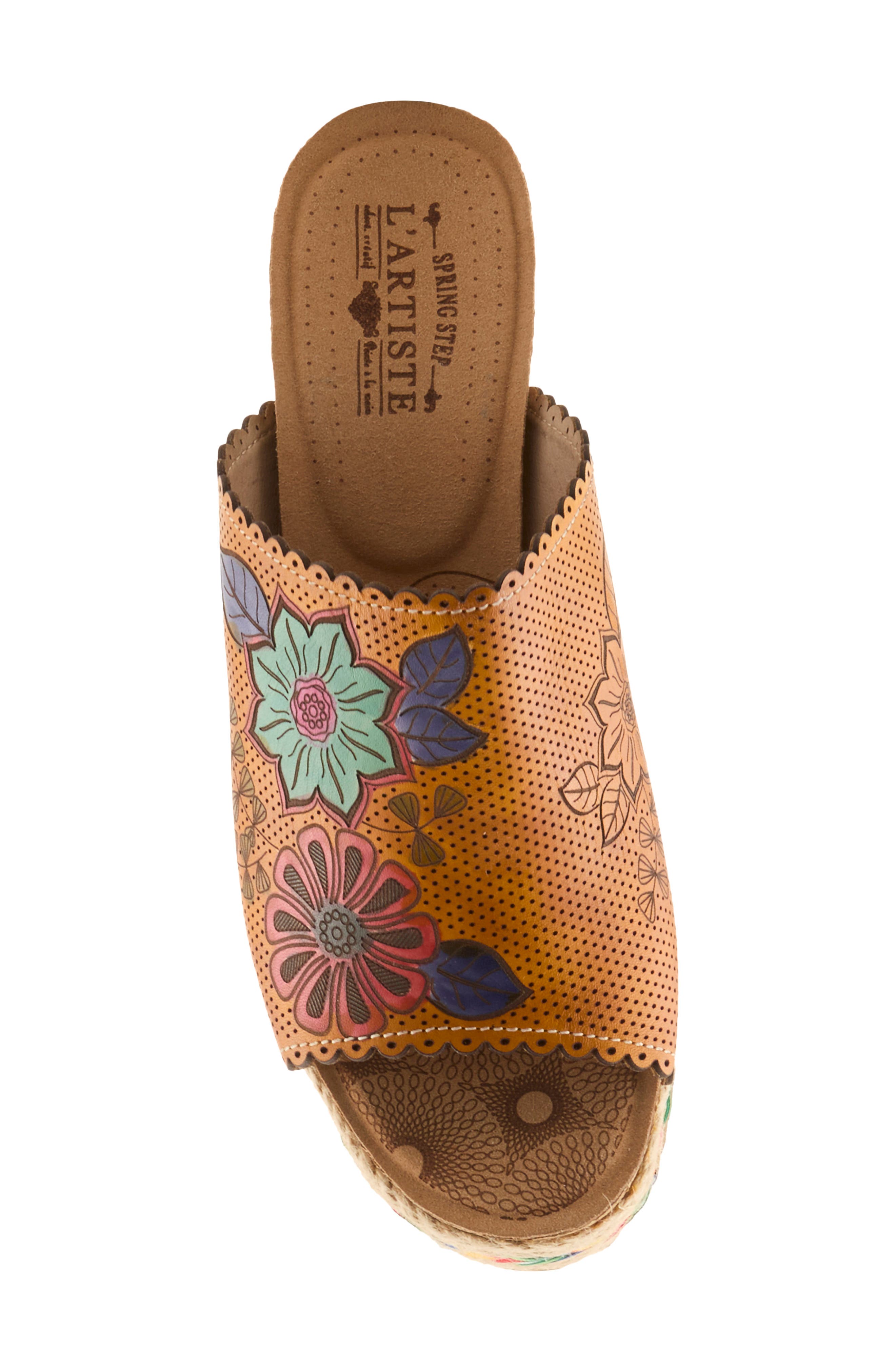 L'Artiste by Spring Step Delraybeach Espadrille Platform Wedge Slide Sandal, Alternate, color, Mango Multi