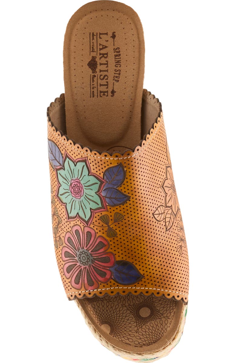 L'Artiste by Spring Step Delraybeach Espadrille Platform Wedge Slide Sandal, Alternate, color, Mango Multi