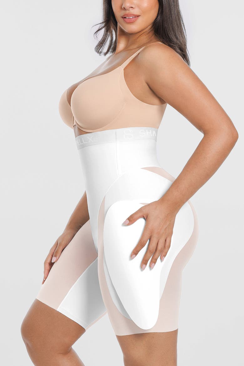 Hip Enhancer Padded High Waist Body Shaper Shorts, Alternate, color, White
