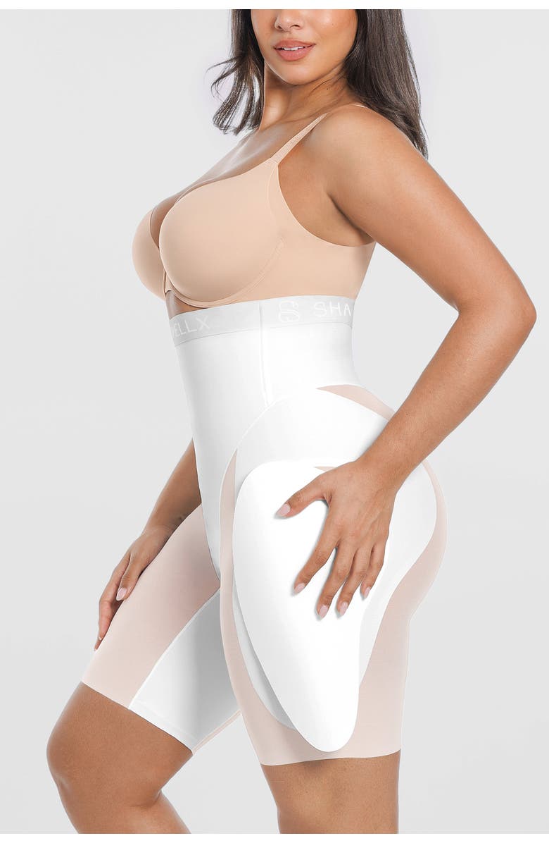 Shapellx Hip Enhancer Padded High Waist Body Shaper Shorts, Alternate, color, White