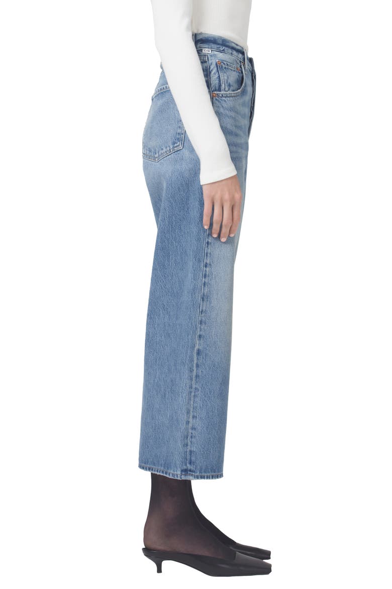 Gaucho High Waist Crop Wide Leg Organic Cotton Jeans, Alternate, color, SODAPOP MD IND