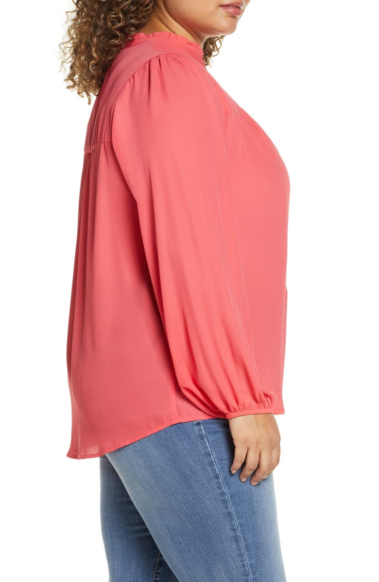 GIBSONLOOK Gibson x International Women's Day Curves to Contour Tie Neck Flowy Blouse, Alternate, color, 