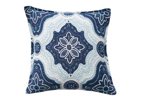 William Indigo Blue and Surf Pillow, 20" x 20"