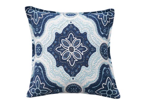 Carol & Frank William Indigo Blue And Surf Pillow, 20" X 20" In Blue