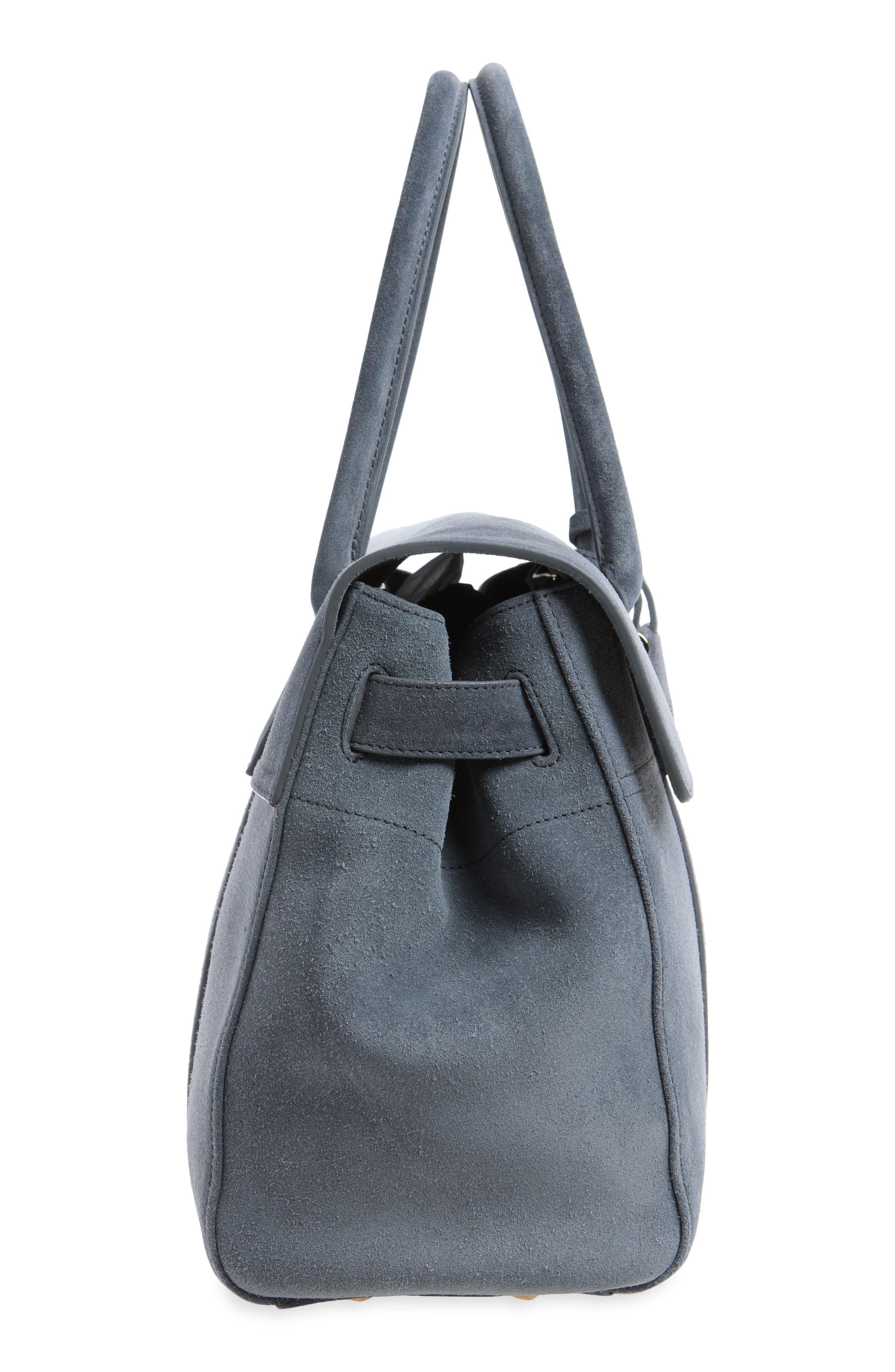 Bayswater Suede Satchel, Alternate, color, FOGGY GREY