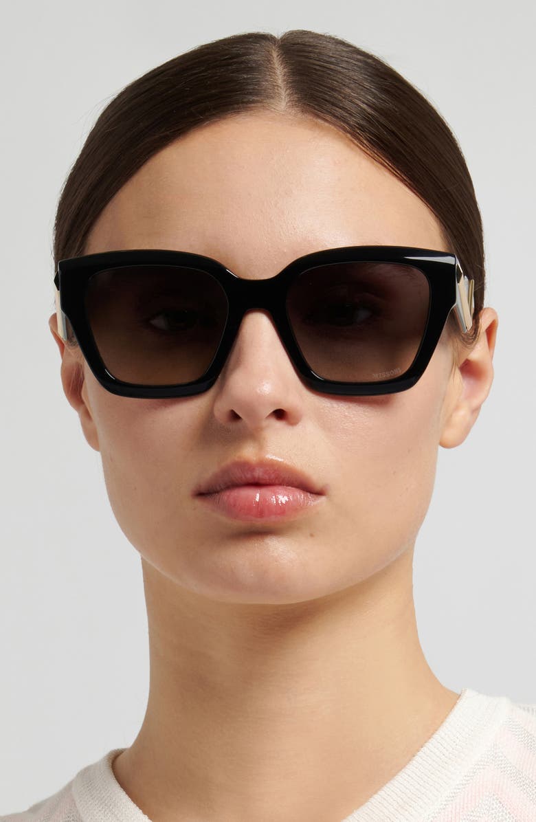 Missoni 53mm Gradient Square Sunglasses, Alternate, color, Black/ Grey Brown