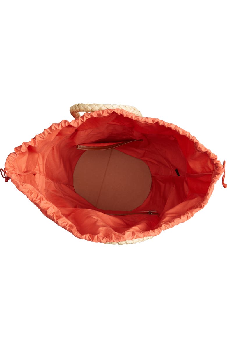 Nordstrom Stripe Woven Cornhusk Tote, Alternate, color,