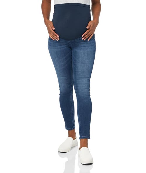 Motherhood Maternity Indigo Blue Secret Fit Over The Belly Stretch Ankle Maternity Jeggings In Blue