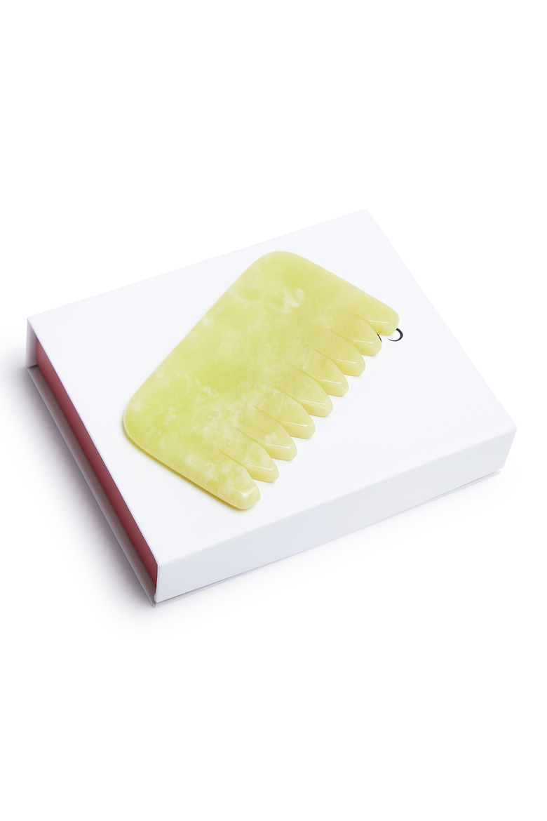 Luxurious Jade Crystal Gua Sha Comb, Alternate, color, Green