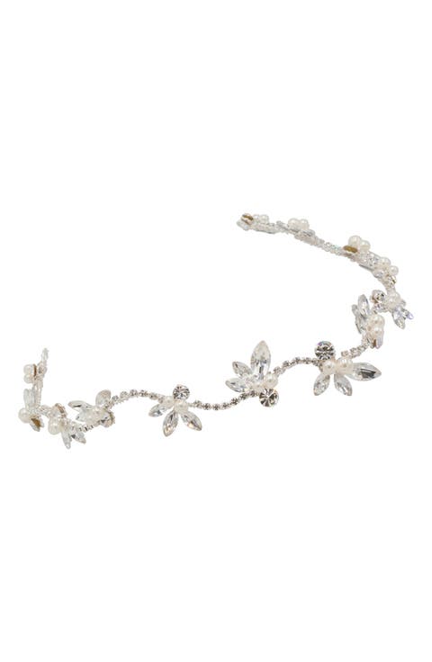 Zaliki Crystal & Faux Pearl Halo Band (Nordstrom Exclusive)