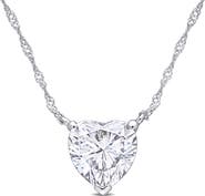 Julianna B. Moissanite Heart Solitaire Necklace 10k