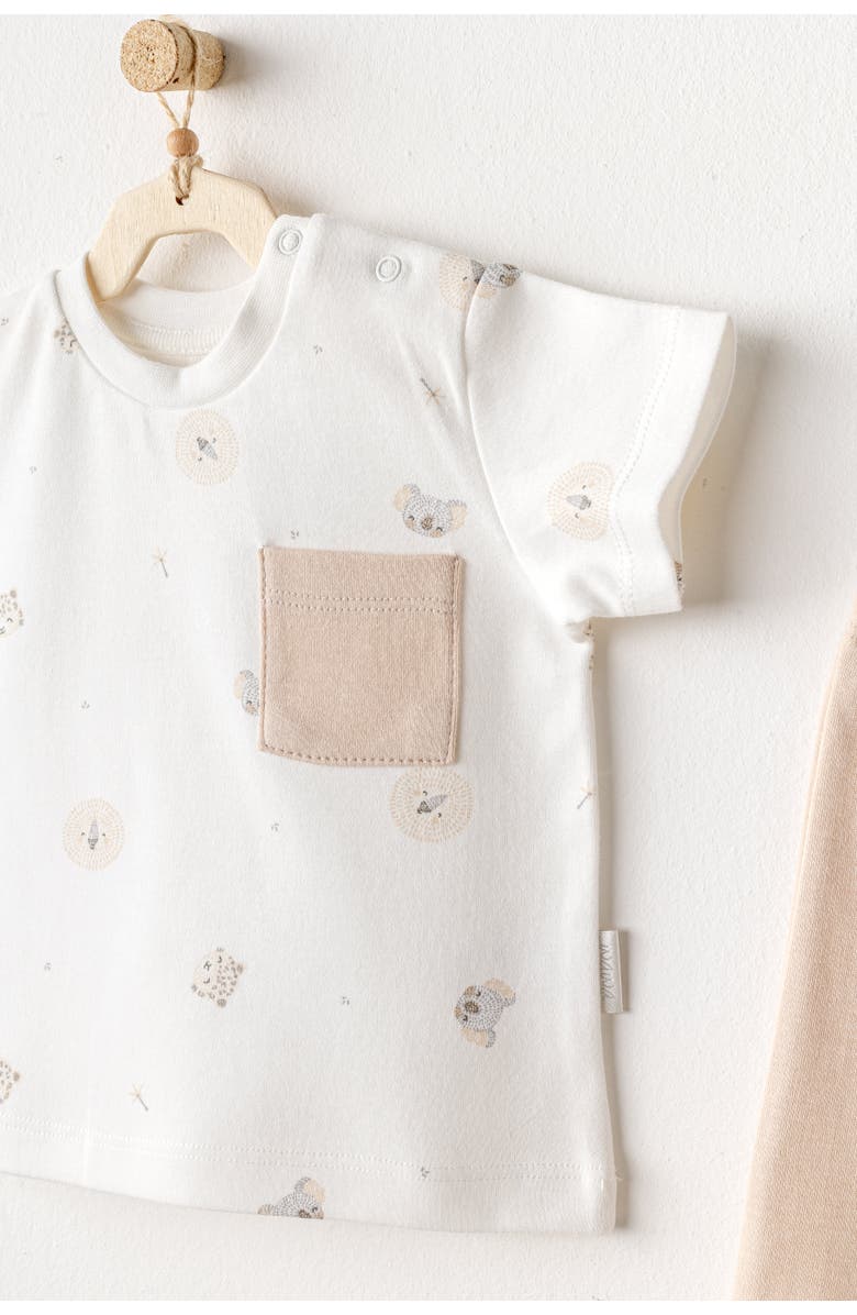 Andy Wawa Happy Animal Pants Outfit, Alternate, color, Beige