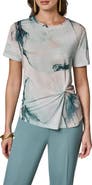 Donna Karan New York Abstract Print Side Twist Knit Top