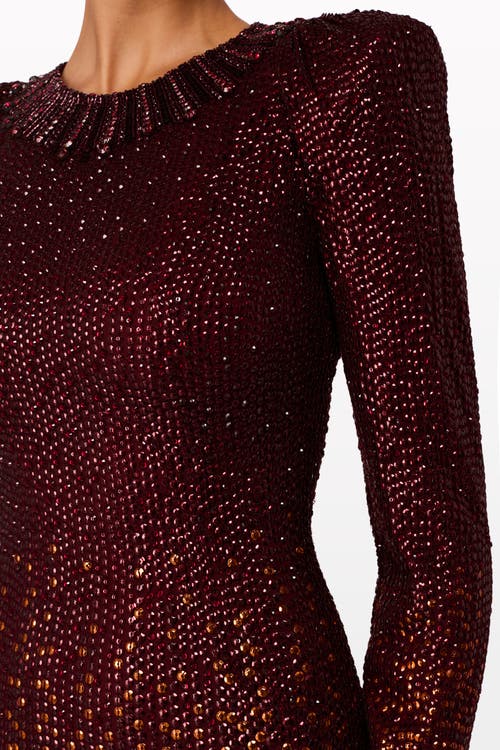 Jenny Packham Sisi Sequin-embellished Puff-sleeve Gown In Red